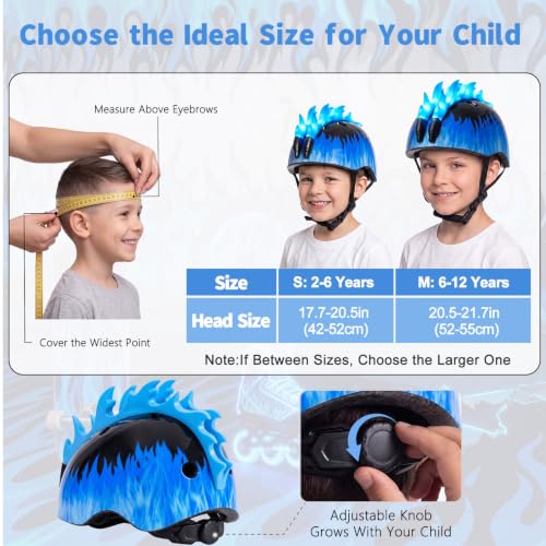 Image of Toddler Bike Helmet with LED Lights for Boys 2-12 Years
