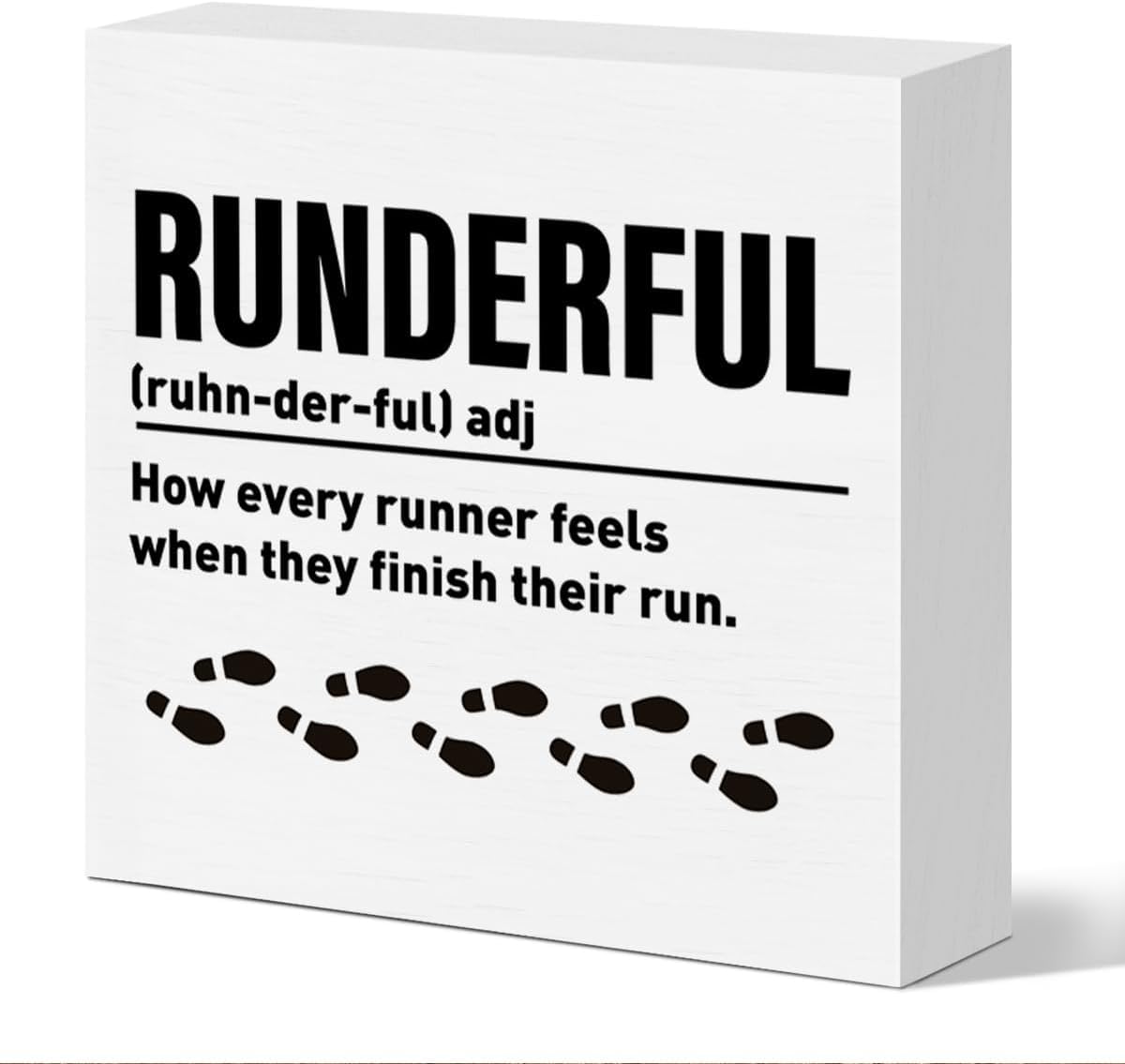 Runner Box Sign 5x5 Inch Funny Running Definition Desk Decor