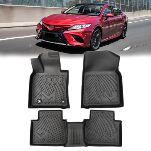 TPE Automotive Floor Mats Custom for 2018-2024 Toyota Camry (Not Fit Hybrid or AWD) All Weather Cover Protection Waterproof Black Floor Liner Front & Rear Row Full Set Car Mats 3PCS