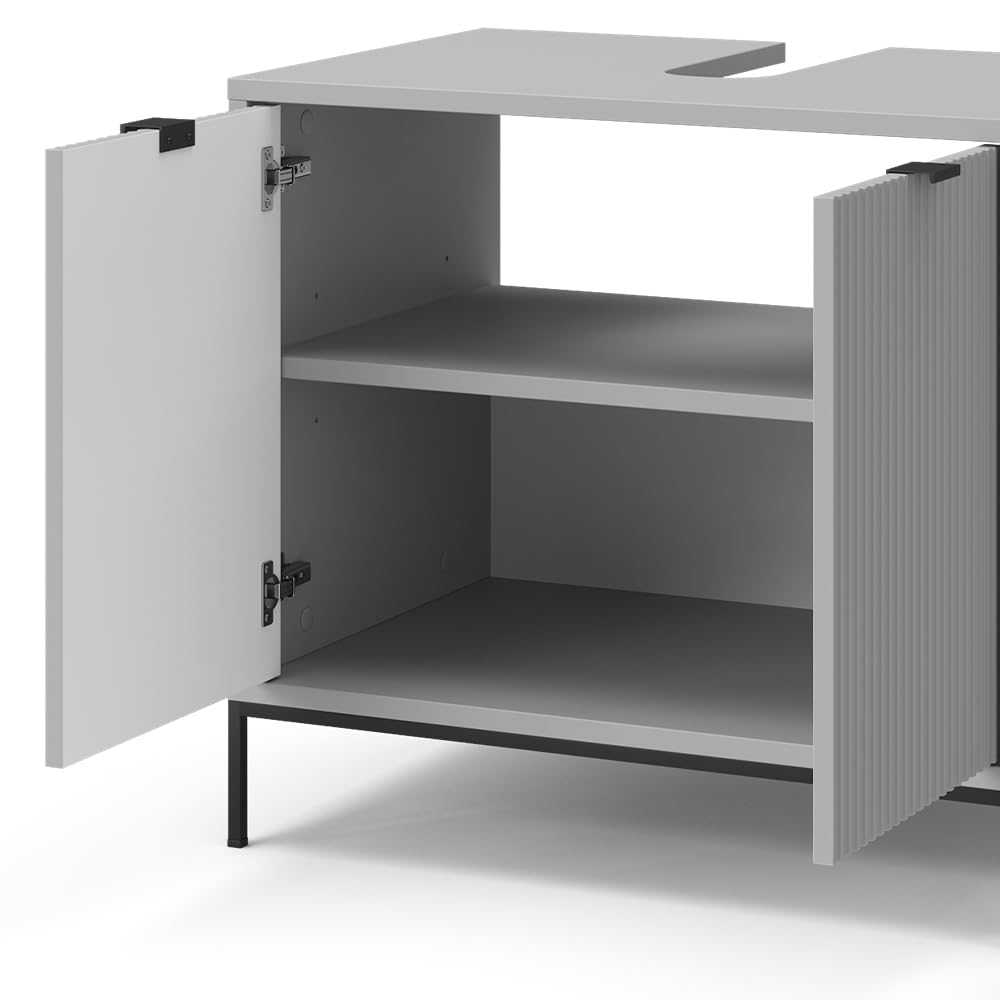 Vicco Szafka pod umywalkę "Eliza", Szary, 70 x 63 cm | z drzwiami, pour le rangement des accessoires de salle de bain et des articles de toilette