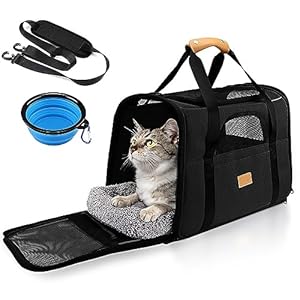 SOKANA Foldable Cat Carrier – Large Pet Carrier Bag – Cat Travel Carrier with Shoulder Strap and Top Opening Cat Carrier Bag | Cat Box Carrier – 45cm x 34cm x 38cm