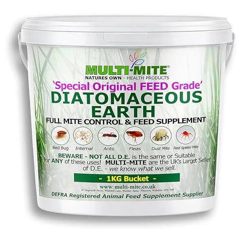 Multi-Mite 1kg Bucket Feed Grade Diatomaceous Earth - Red Mite, F...