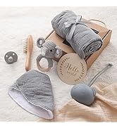 Youuys 6 in 1 Set Baby Geschenk zur Geburt Junge und Mädchen (Grau)