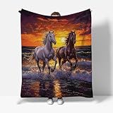 ZHXXFD Manta De Franela con Diseño De Caballo En 3D 150x200 Manta Cama 90 Invierno Gruesa Infantil Patrón Animales,Mantas Polares De Sofa Suave Y Cálida para Adultos Y Niños,C24