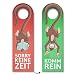 Produktbild Sorry keine Zeit oder komm rein Türhänger mit lustigem Affe witziger Türhänger für die Zimmertüre um anzuzeigen ob Eintritt gewährt ist keine Zeit muss lernen
