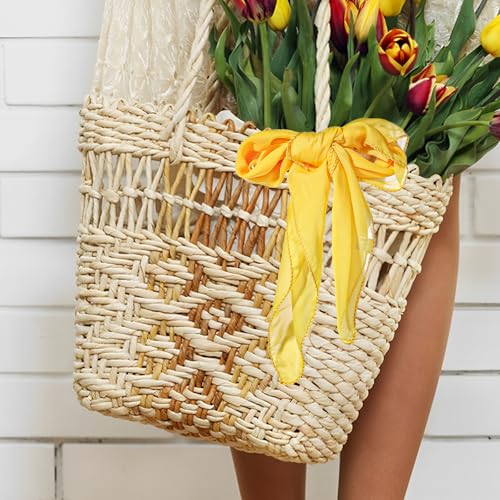 Vin Beauty Chiffon Scarf, 50s Sheer Square Neck Head Scarf Lightweight Ribbon Scarfs Vintage Neckerchief Accessories3