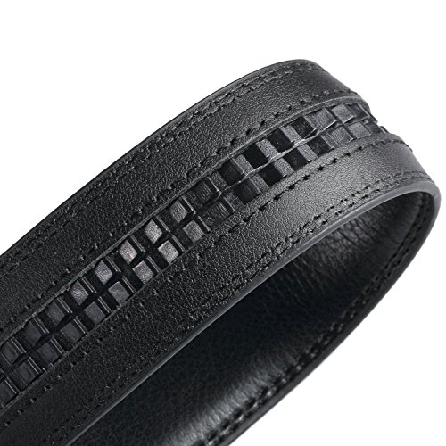 Men's Real Leather 1 3/8inch Ratchet Sliding Replacment Belts Straps For Men No Buckle Big andTall2