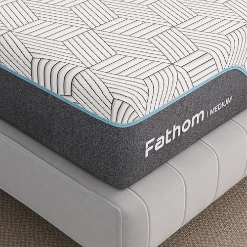 Image of FATHOM Medium Twin Mattress 8 Inch Memory Foam Mattress Twin Size Bed in a Box for Back Pain Relief and Cool Sleep with Gel Foam and Removeable Fiberglass Free Cover, CertiPUR-US Certified