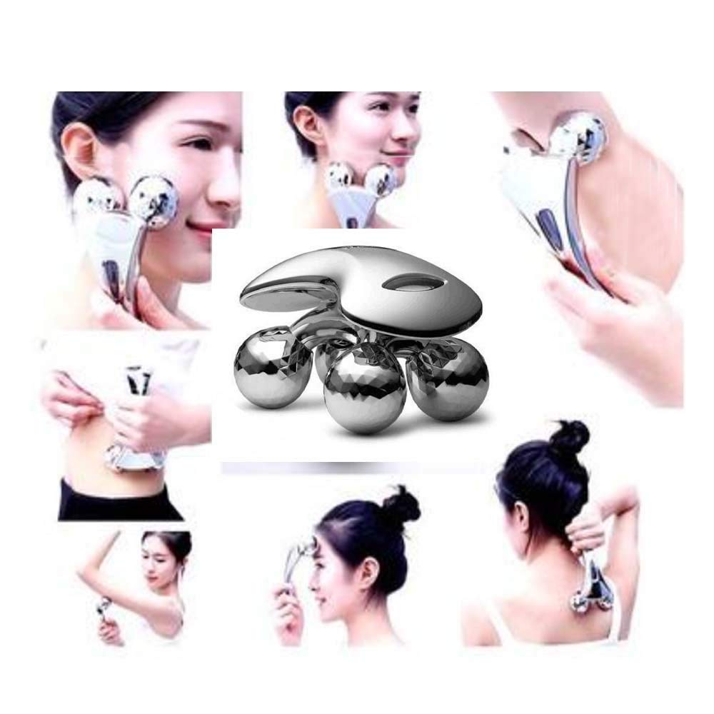 Sygnius 4D Roller Massager 360 Rotate 4D Full Body Shape Massager for Face and Body Lifting Wrinkle Remover Roller Massager (Silver) 3