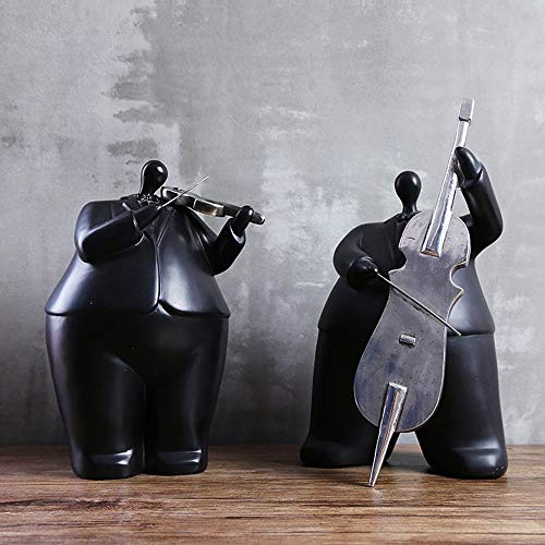 Black Music Puppet Resina Decorazioni per la casa Accenti Personaggi Carini Soggiorno Camera da Letto Decorazione Oggetti Ornamento Artigianato Matrimonio Creativo Regali di Compleanno (col