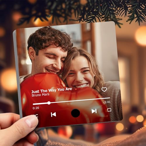 SpecialOnly Custom Music Fridge Magnets with Photo - Music Plaque for Spotify - Personalized Photo Gifts for Girlfriend Boyfriend Couples - Gift for Her Him on Anniversary Birthday