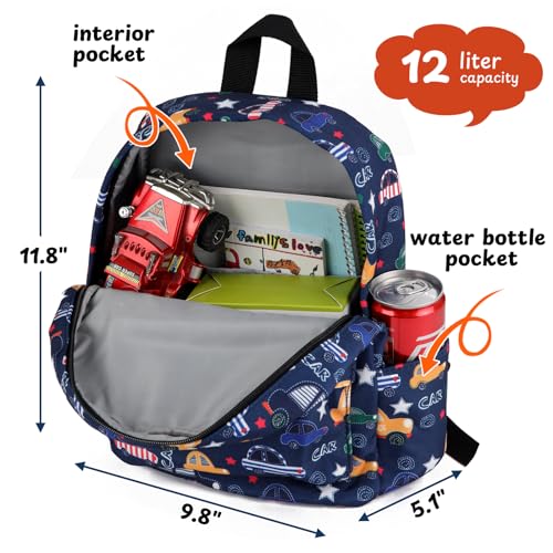 Image of Zicac Toddler Backpack for Boys Girls 12 inch Mini Kids Backpack for School & Travel, Preschool Kindergarten Cartoon Daypack