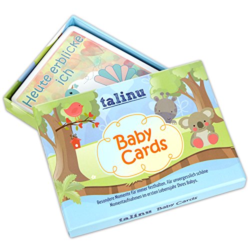 TALINU Meilensteinkarten - Baby Erinnerungskarten für das erste Lebensjahr Ihres Babys Cover