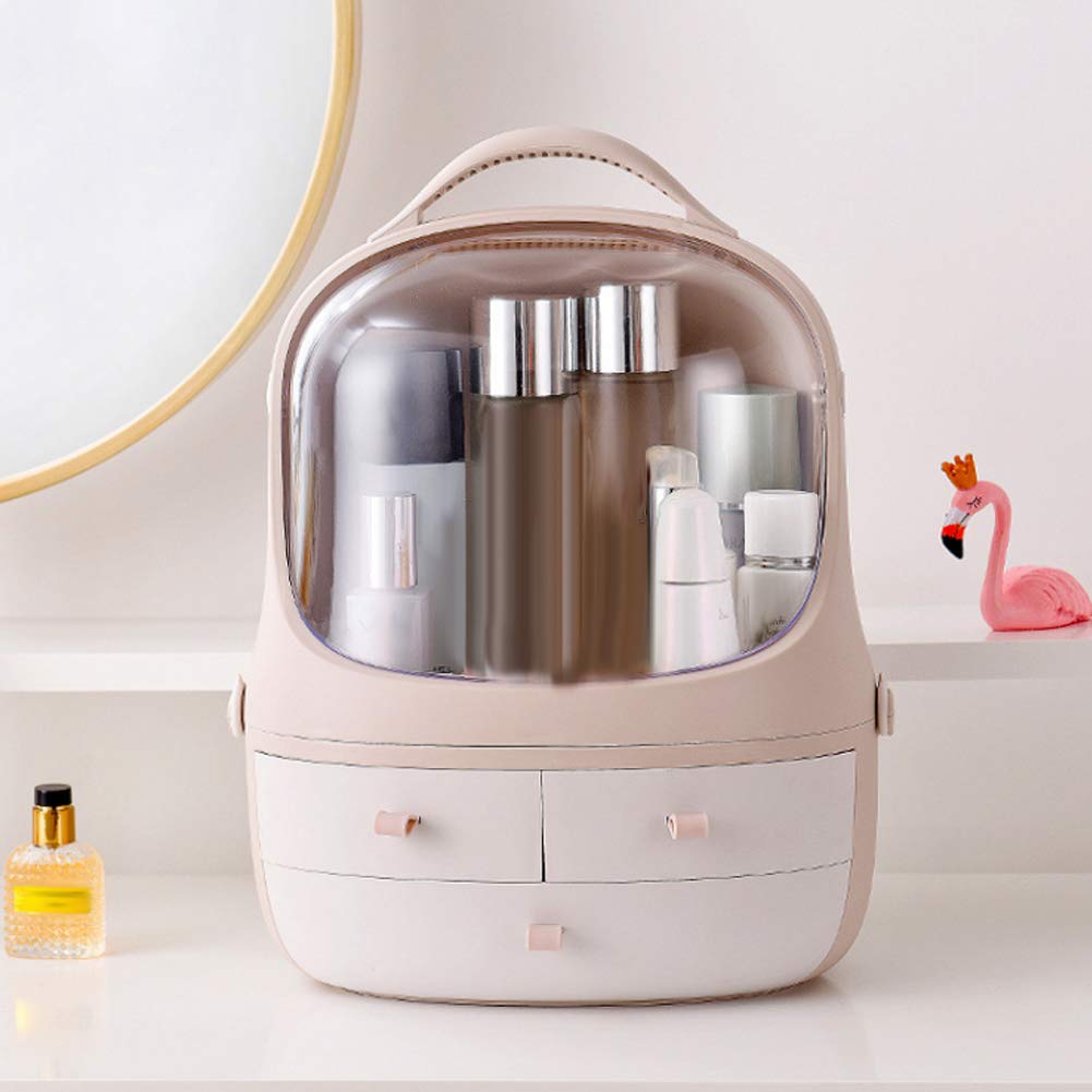 TOPINCN Dustproof Makeup Organizer with Portable Handle and Large