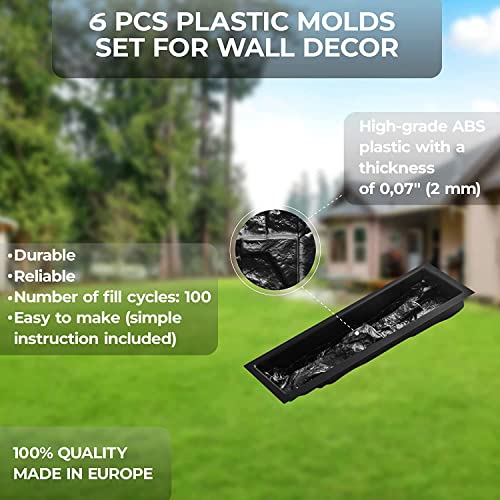 Betonex 6 Pcs Abs 2Mm Flagstone Limestone Natural Stone Mold Plastic Cement Molds Cement Wall Mould Concrete Tile Brick Diy Forms - De Pared Moldes Para Cemento Rock Molds For Concrete Prensa #TOP3