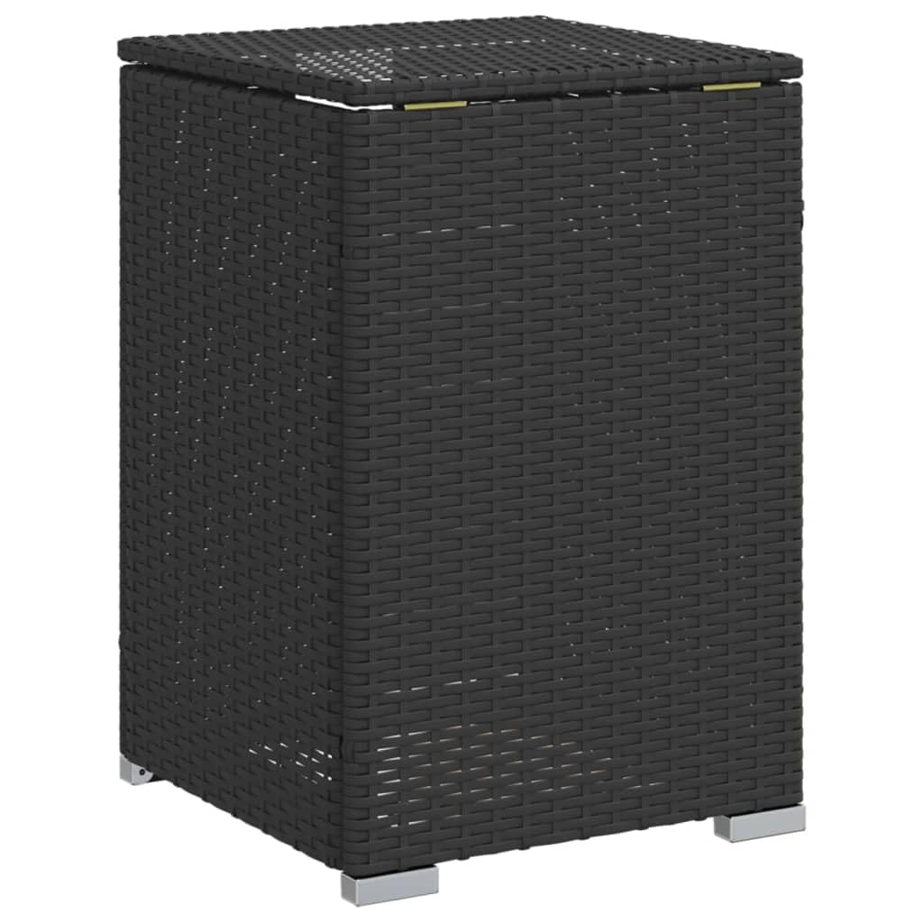 vidaXL Table de Couverture de Bouteille de Propane, Table d'Appoint avec Rangement, Meuble de Jardin Terrasse, Noir Résine Tressée