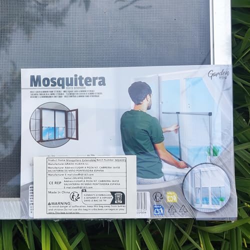 Miniatura 2 de Mosquitero Extensible Para Ventanas, 70-132 Cm X 50 Cm, Aluminio, Protección Contra Insectos, Ajustable 50x70-132cm