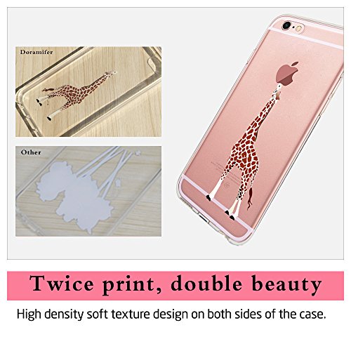 Doramifer Iphone 6 Case, Iphone 6S Case, Funny Series Protective Case [Anti-Slip] [Good Grip] With Aesthetic 3D Print Soft Back Cover For Iphone 6/6S (Eating Giraffe) #TOP2