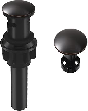 Bathroom Sink Drain with Overflow, Bathroom Sink Faucet, Lavatory Vanity Pop Up Drain Stopper Assembly Oil Rubbed Bronze for 1.6-1.9 Sink Hole ABS Plastic