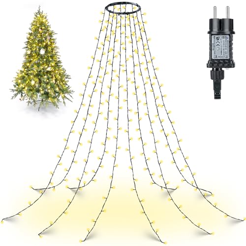 Qedertek Lichterkette Weihnachtsbaum Außen Innen, 2.4M 240LED...