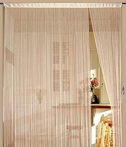 Kaikoon Fadenvorhang Fadenstore Messe B1 schwer entflammbar 90 cm x 240 cm (BxH) Caramel
