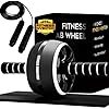 Ab Roller Wheel - 3-In-1 Ab Wheel Roller & Jump Rope - Ab Roller for Abs Workout - Ab Wheel Roller for Core Workout - Rueda Para Abdominales - Abs Roller for Abs Workout - Exercise Wheels for Abs - Workout Equipment for Home Workouts