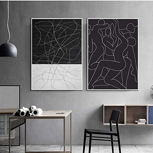 Affiche minimaliste imprimee pour habiller un mur vide avec une élégante silhouette de corps