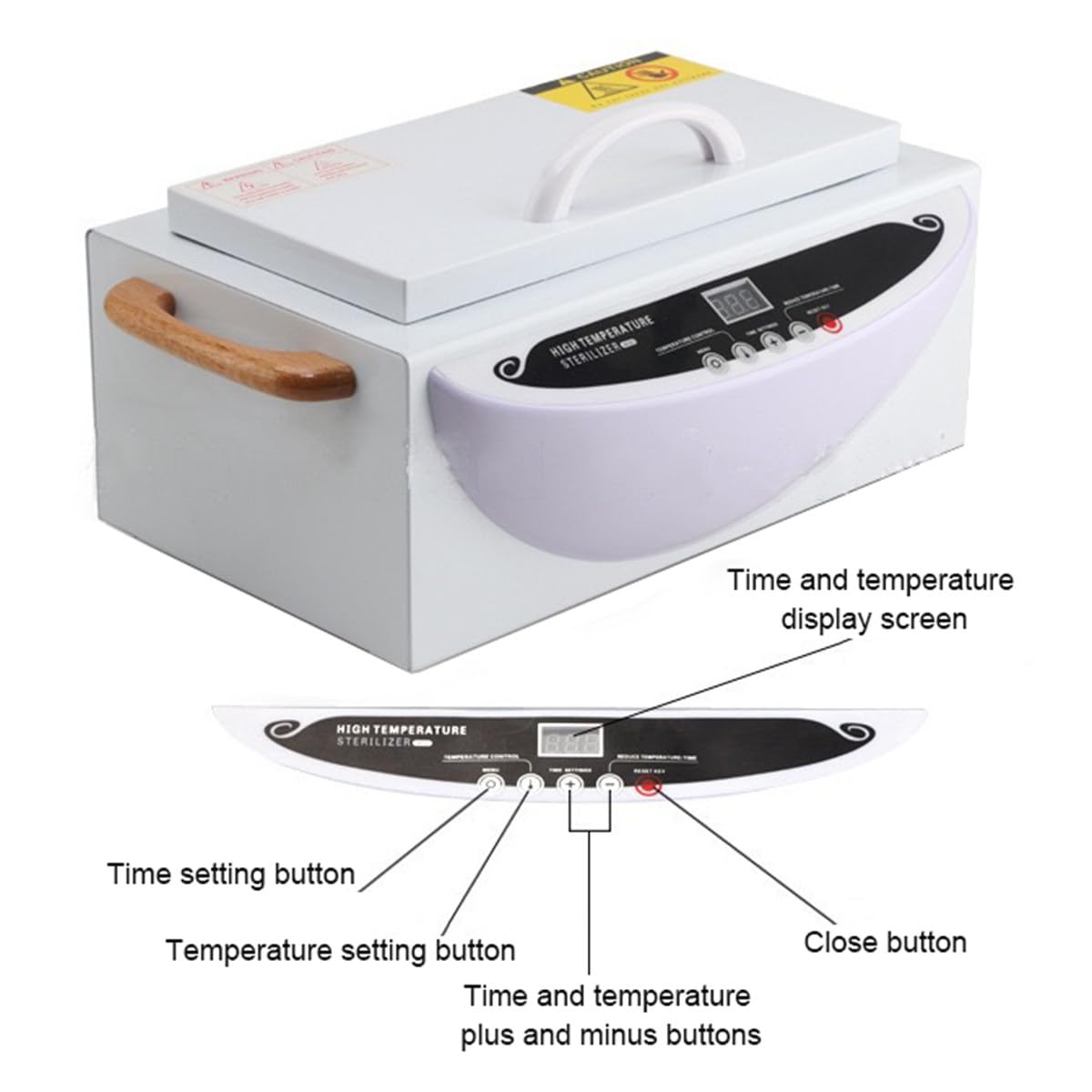 Sterylizator wysokotemperaturowy 220°C, przenośny sterylizator termiczny, sterylizator do paznokci z timerem, do medycyny, stomatologii, tatuażu, manicure