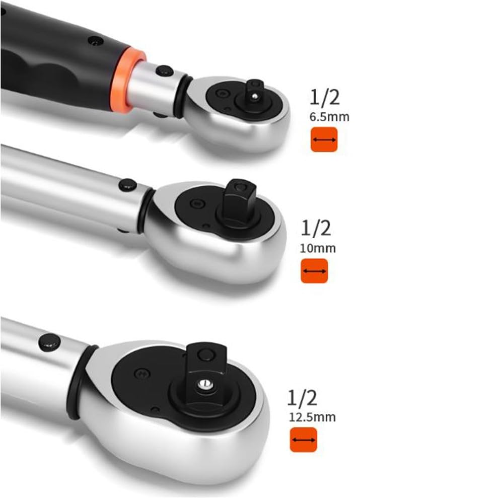 Llave dinamométrica 1/4 pulgadas 5-25 Nm, 3/8 pulgadas 10-60 Nm, 1/2 pulgada 20-220 Nm con 72 dientes para trinquete, herramientas automotrices, para naranja y plata
