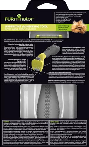 FURminator deShedding-Tool Hund Größe XS Langhaar - Hundebürste für sehr kleine Hunde zur Entfernung der Unterwolle - Verbessertes Design
