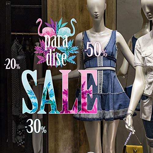 kina - UVSD00226-EN Transparent Window Sticker Removable Repositionable for Window Glass Windows Shops Stickers Summer Sale Discounts Occasions - 1 Sheet 100x30 cm