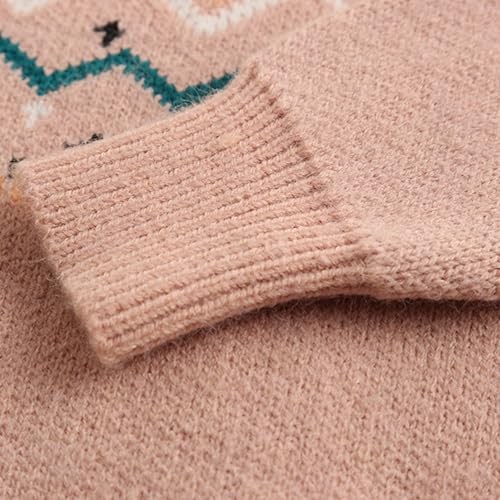 LittleSpring Girls Knit Long Sleeve Sweater Warm Crewneck Pullover4
