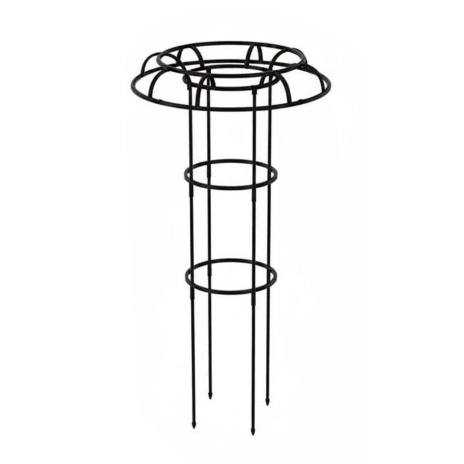 Plant Cage Weather Resistant Umbrella Plant Trellis Easy Assembly Rose Support Cage for Gardeners, Garden, Patio, Balcony Black 2-Layer 95CM-image-36