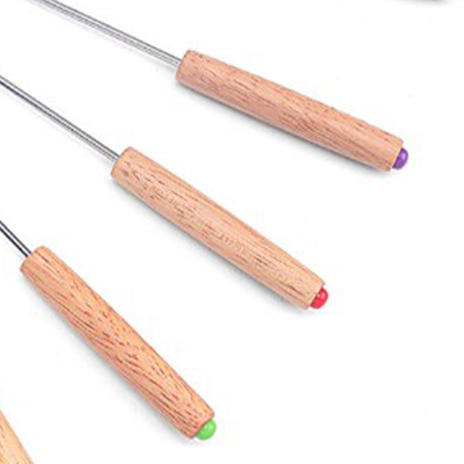 6pcs anti scald handle stainless steel fondue forks are suitable for cooking boiled food fondue pots