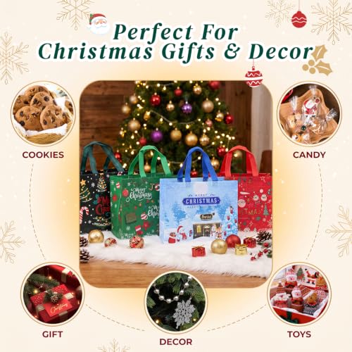 Christmas Gift Bags 8 pcs Reusable Non Wove $5 - image 4