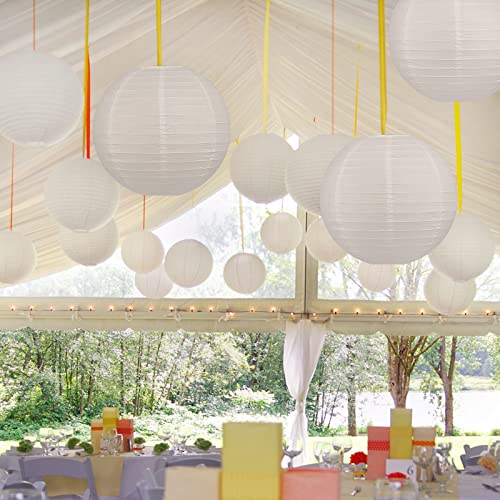 Image of 10pcs White Paper Lanterns, 12 inch Hanging Lantern