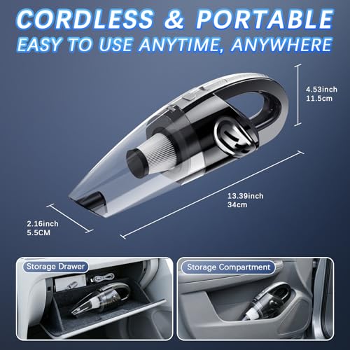 KIETRIX Cordless Handheld Car Vacuum — 15,000Pa Suction, 30-Minute Runtime — view 7