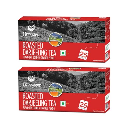 Goodricke Roasted Darjeeling Tea Bags 25 Bags Pack of 2 | 100% Pu...