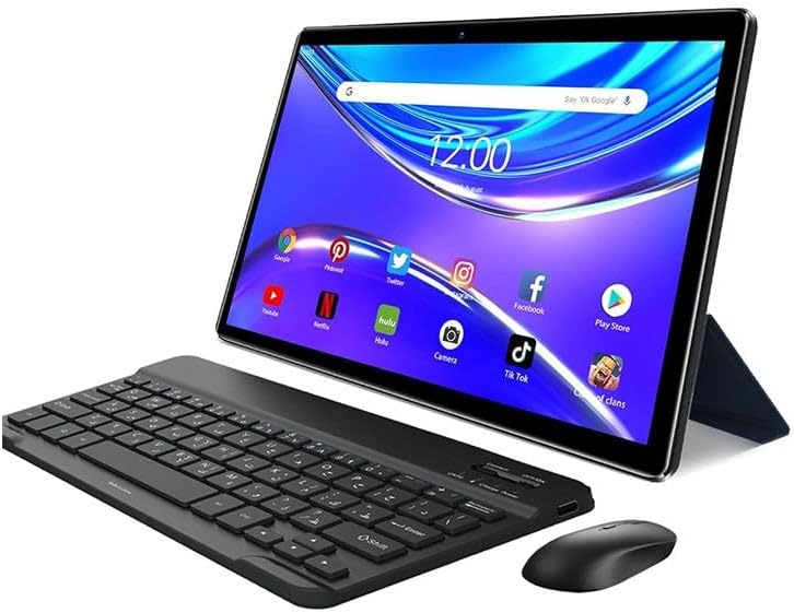 AirTab 10.1 -Inch Smart Tablet U25 PRO Android 13 Tablet With 1TB Storage and 16GB RAM Quad Core Wi-Fi LTE Dual Sim with Touch Pen and Keyboard - Gold