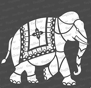 CrafTreat Stencil - Indian Elephant | Reusable Painting Template for Art and Craft, Mixed Media, Wall Painting, Home Decor, DIY Albums, Card Making and Fabric Painting, 6