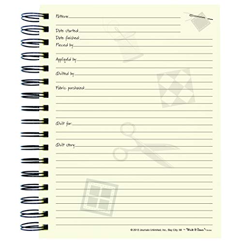 Journals Unlimited "Write it Down!" Series Guided Journal, Quilting, The Quilter's Journal, with a Kraft Hard Cover, Made of Recycled Materials, 7.5"x 9" - Thumbnail 3