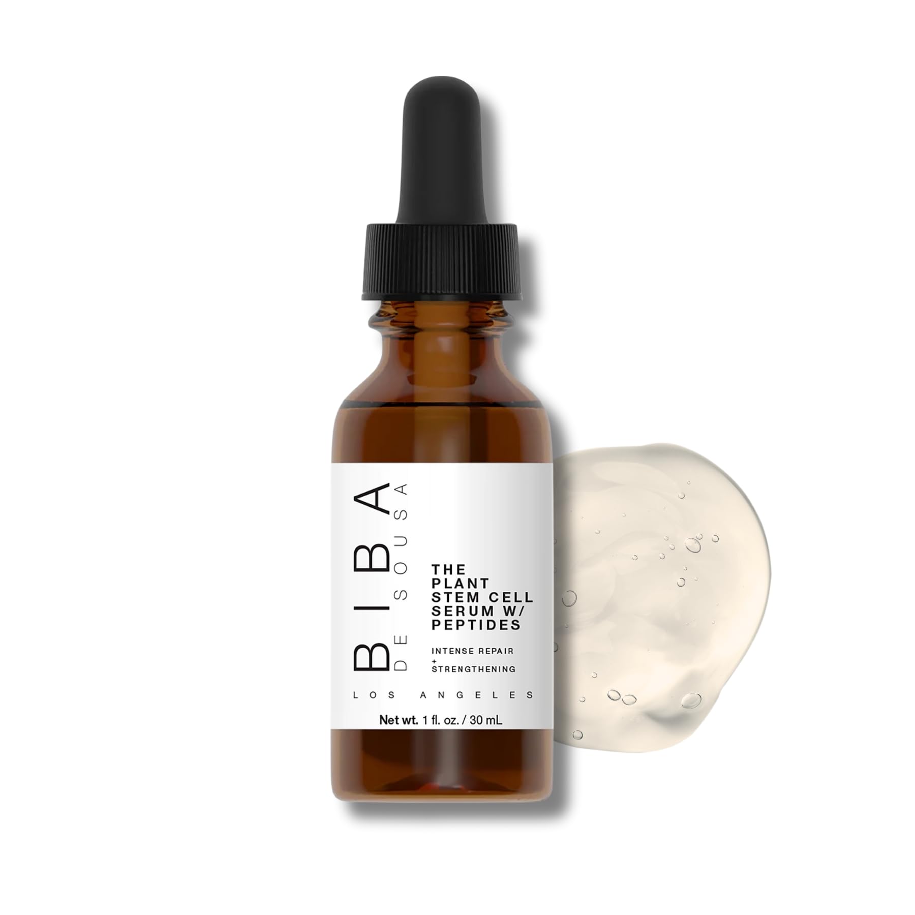 Biba De Sousa The Plant Stem Cell Peptide Serum - Intense Repair, Hydration & Youthful Glow with Plant Peptides, Hyaluronic Acid, Antioxidants, Vit B5