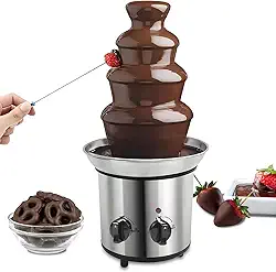 110V, Cascata de Chocolate, Conjunto de 4 Camadas, Fonte de Chocolate, Fonte Fondue Chocolate, Nostalgia Fonte Elétrica de Fondue de Chocolate, Mini Pote de Fondue de Chocolate Quente em Cascata