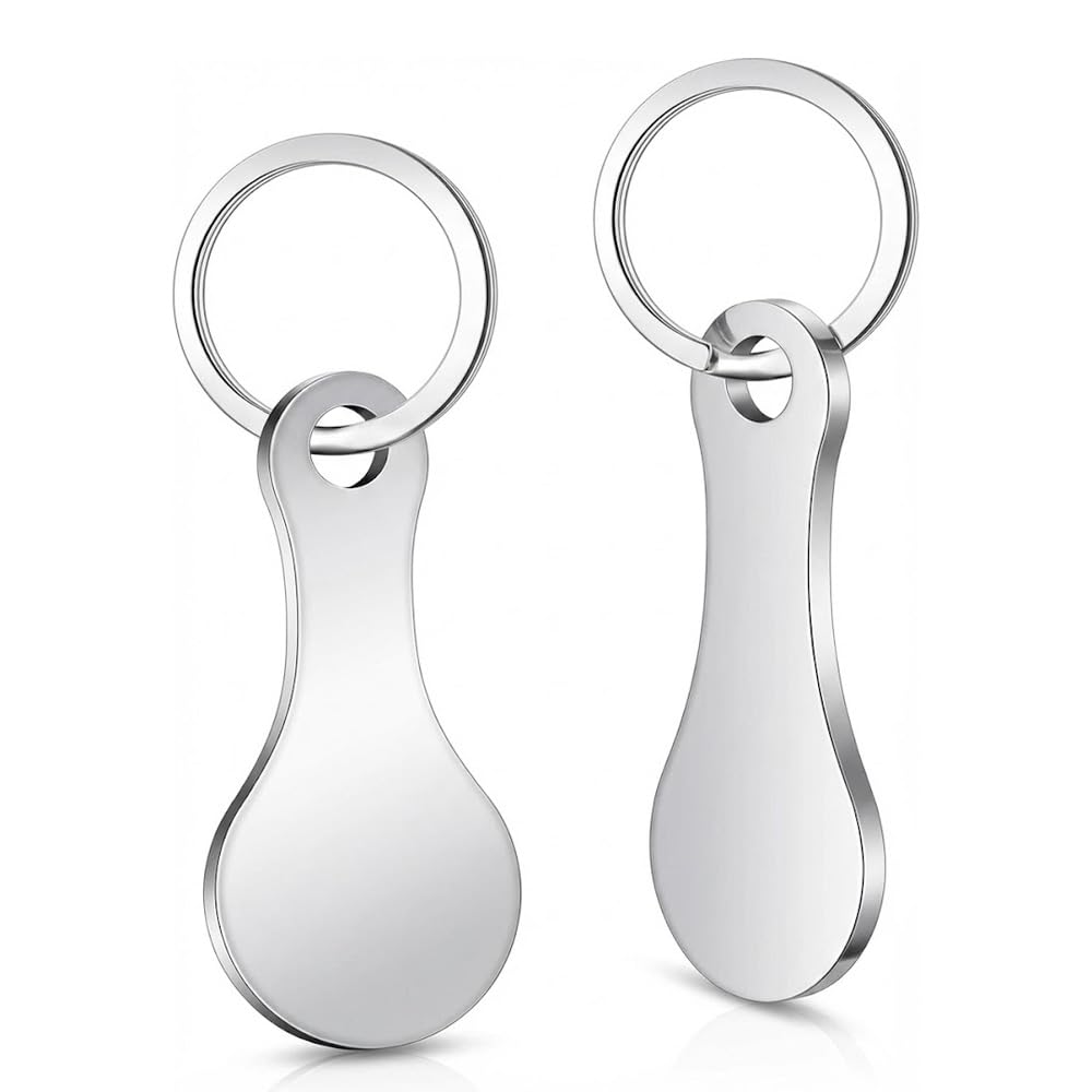 Ariati Silver 2 Pack Trolley Token Key For Supermarket Trolleys – Stainless Steel Reusable Trolley Keyring, Coinless Shopping Trolley Release Tool