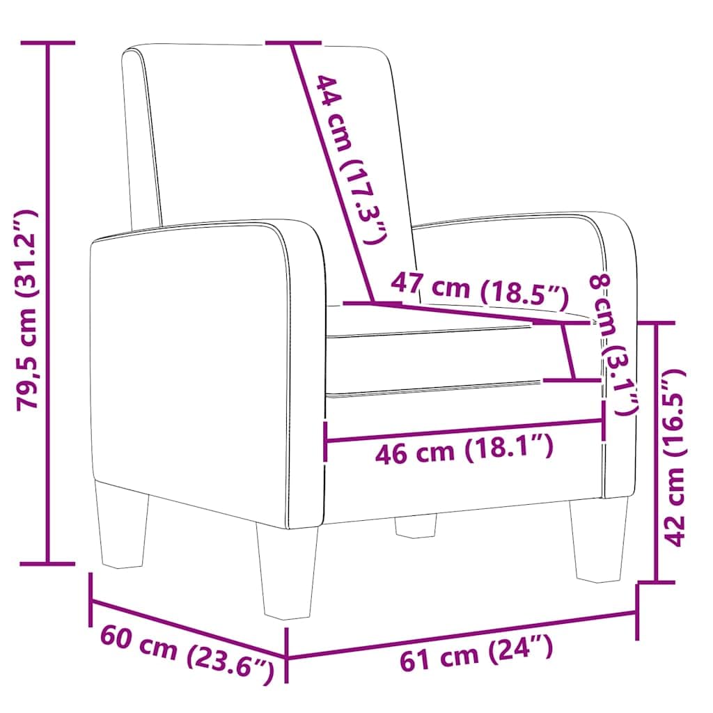 Sillón ergonómico de piel sintética en color negro, acolchado suave con marco de madera de pino, ideal para salones y salones, carga máxima de 110 kg.