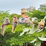 LWINGFLYER 4Inch Fake Birds Clip on Bird Ornaments for Crafts Christmas Tree Decoration Wreaths Decor Floral Arrangements, 12pcs Artificial Simulation Foam Feather Birds - Image 2