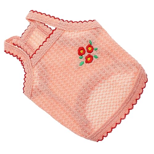 Milisten ペット服サマードレス花柄刺繍子犬ベストピンク XS 青い犬のドレス 中型犬用レインコート 犬の服 犬服ミディアム 繁殖 チワワ 家庭用ペットベスト 犬の装飾ベスト 綿ポリエステル