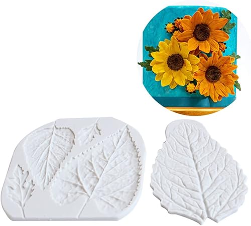 Vista 5 de Molde de silicona para hojas de rosa, moldes de fondant, herramientas de decoración de pasteles, Sugarcraft, resina, caramelo, arcilla, chocolate