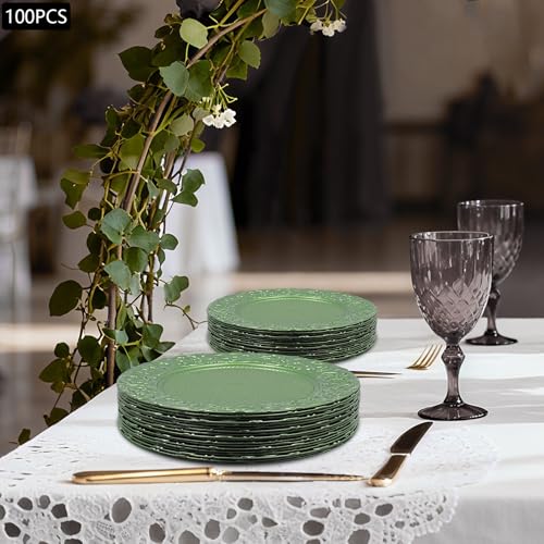 Set Pack 100 Platos Cargadores Reutilizables Verdes miniatura 7
