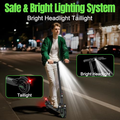 Image of VOLPAM Electric Scooter with 8.5 inch /10 inch Solid Tire, 350W /500W Powerful Motor & 19 /22 MPH Top Speed, 16-28 Miles Long Range, Folding E Scooter Choice